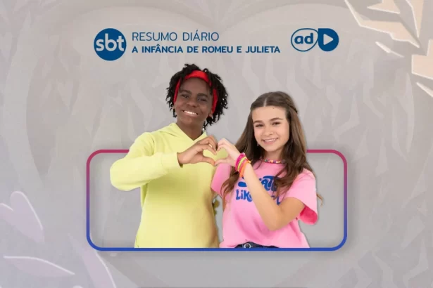 Arte do resumo da novela A Infância de Romeu e Julieta