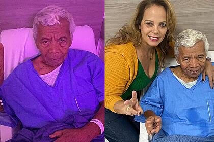 Roque e esposa em foto posada no hospital