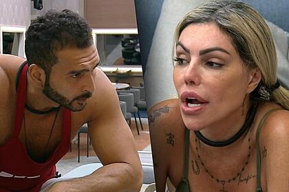 Brenno olha para lizi na sala da mansão do a grande conquista 2