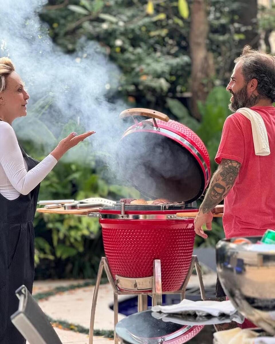 Ana Maria e Pedro Maffei em um churrasco