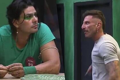 Rambo olha para Guipa na cozinha da casa verde do A Grande Conquista