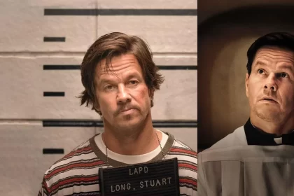 Mark Wahlberg no poster do filme Luta pela Fé: A História do Padre Stu