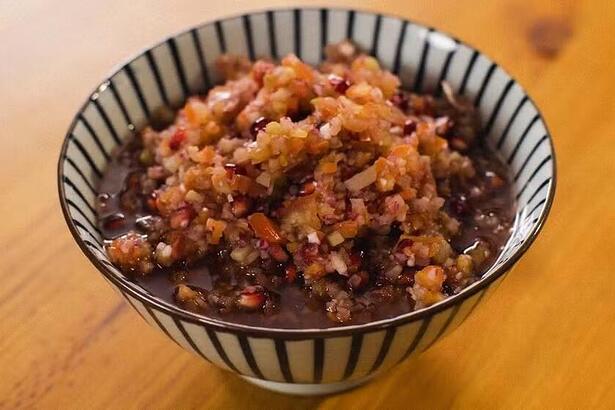 Vinagrete de Romã no pote na receita do É de Casa
