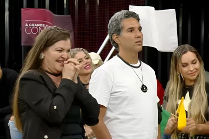Dona geni comemora vitória ao lado de fernando sampaio no a grande conquista 2