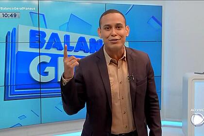 Alisson Mota apresentando o Balanço Geral Manaus