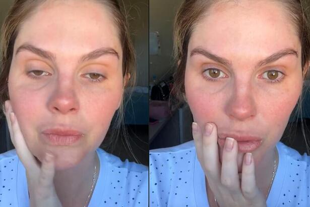 Bárbara Evans através dos stories falando sobre o filho internado