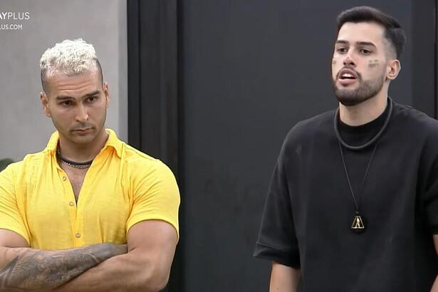Brenno e Kaio delegando atividades na Mansão de A Grande Conquista