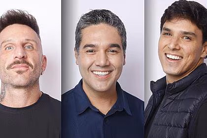 Guipa, fernando sampaio e bruno cardoso na arte da enquete da prova da virada do a grande conquista 2