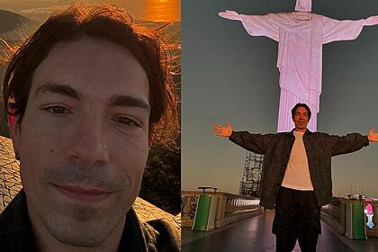 Di Ferrero celebrando aniversário nos braços do Cristo Redentor