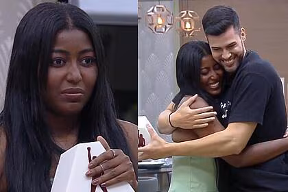 Edlaine e kaio na dinâmica do hora do faro sobre a grande conquista 2