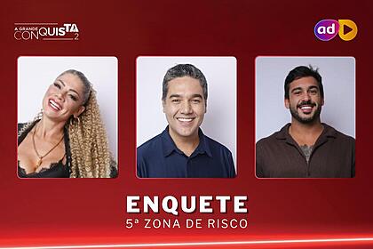 Cátia paganote, fernando sampaio e joão hadad na arte da enquete do a grande conquista 2