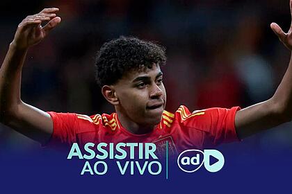Lamine Yamal na arte onde assistir ao jogo Espanha x Croácia, pela Eurocopa