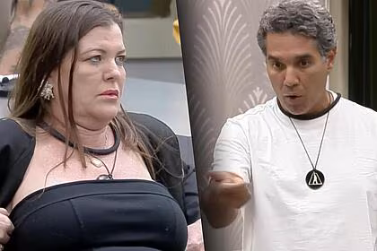 Geni e fernando em uma montagem, em trecho da discussão em a grande conquista