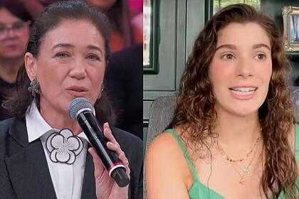 Lilia Cabral e filha em uma montagem no Domingão