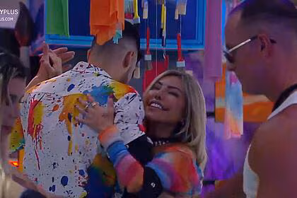 Kaio dança com lizi na festa das cores do a grande conquista 2