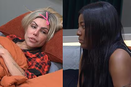 Lizi e edlaine em conversa no quarto das donas de a grande conquista