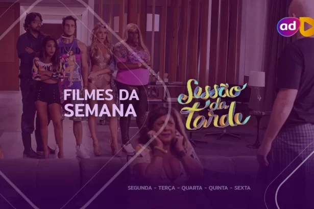 Trecho do filme Vai Que Cola na arte dos filmes da semana na Sessão da Tarde da TV Globo