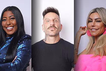 Edlaine, guipa e lizi sorrindo em montagem de enquete do a grande conquista 2