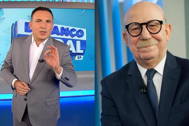 Gottino, no cenário do Balanço Geral SP, divide tela com Renato Lombardi