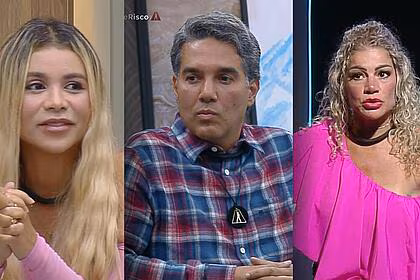 Taty pink, fernando e cátia paganote no sofá da mansão do a grande conquista 2