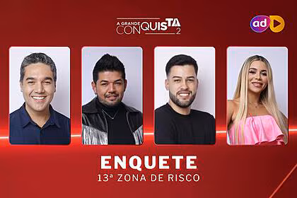 Fernando, hideo, kaio e taty pink na arte da enquete da 13ª zona de risco do a grande conquista