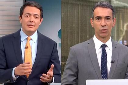 Alan Severiano e Cesar Tralli em montagem no SP1 e Jornal Hoje, respectivamente