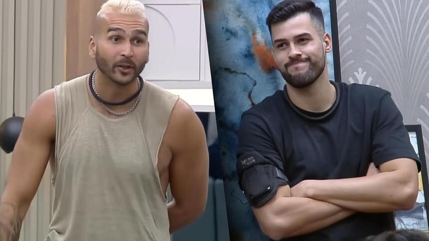 Brenno e Kaio em uma montagem na A Grande Conquista