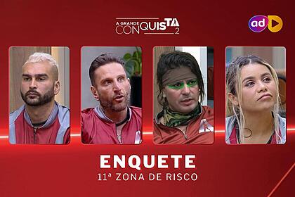 Brenno, guipa, rambo e taty pink na arte da enquete do a grande conquista no portal alta definição