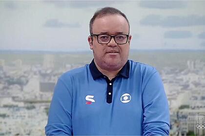 Everaldo Marques durante transmissão da Olimpíada na TV Globo