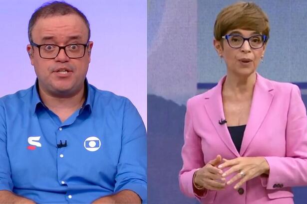 Everaldo Marques e Renata Lo Prete em uma montagem no Jornal da Globo