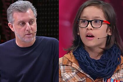 Luciano Huck e Yohann Prugger em uma montagem no Domingão