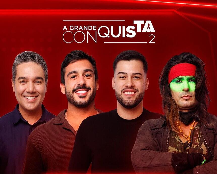 Fernando, Hadad, Kaio e Rambo em arte do A Grande Conquista