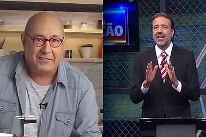 Woody Cruz em montagem ao lado de Jorge Lordello, que apresenta o programa policial Hora de Ação na RedeTV!
