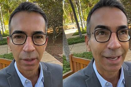 Cesar Tralli, em trechos de vídeos na rede social, relembrando a morte da mãe