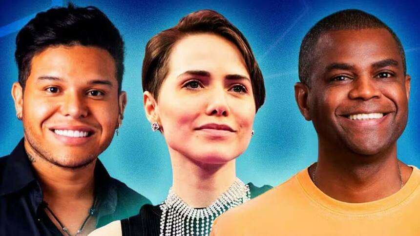 Tierry, Leticia Colin e Pretinho da Serrinha em arte no Estrela da Casa