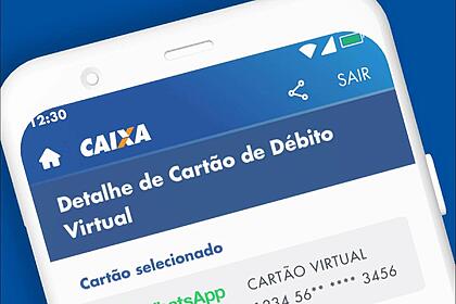 App da Caixa aberto em um smartphone