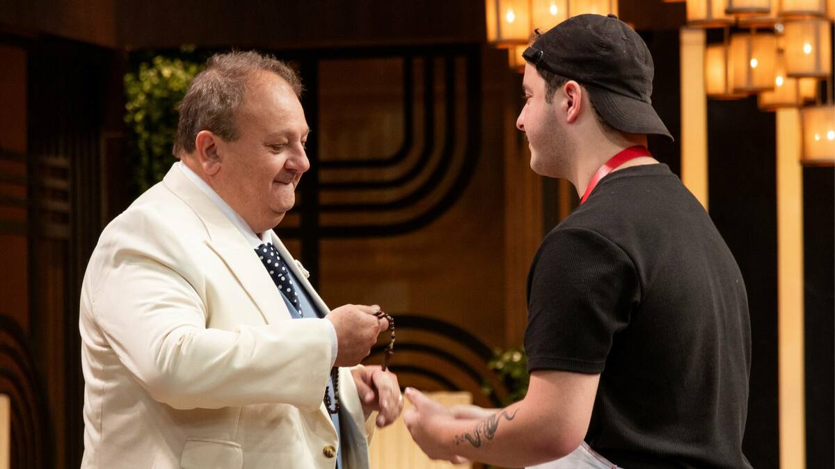 Erick Jacquin e João Vitor no MasterChef