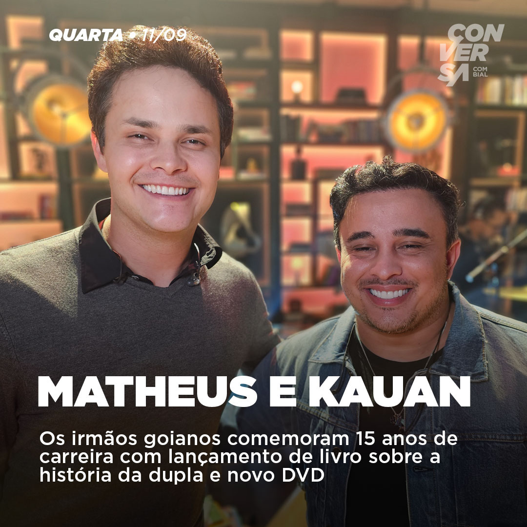 Matheus e Kauan na arte do Conversa com Bial