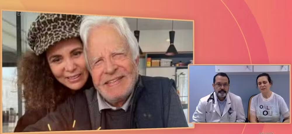 Esposa e médico falando a morte de Cid Moreira no Encontro 