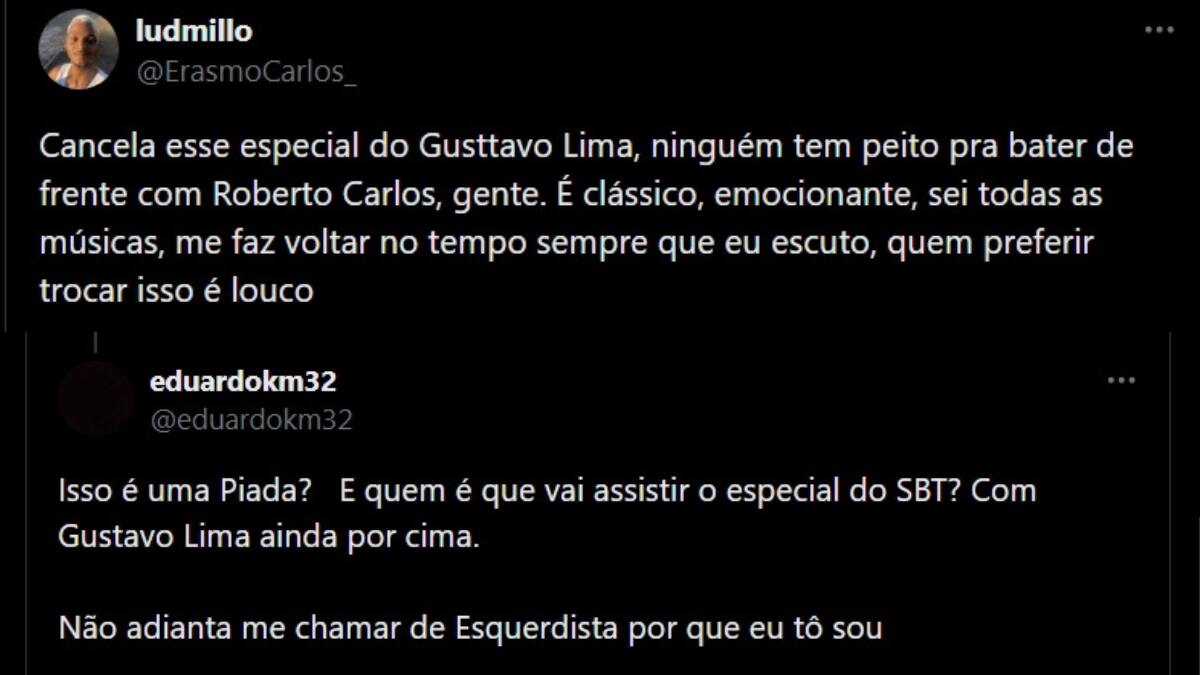 Público critica especial de Gusttavo Lima no SBT no Twitter (X)