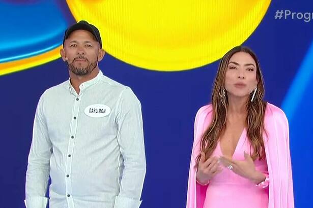 Patricia Abravanel e Participante em trecho do sorteio da Tele Sena