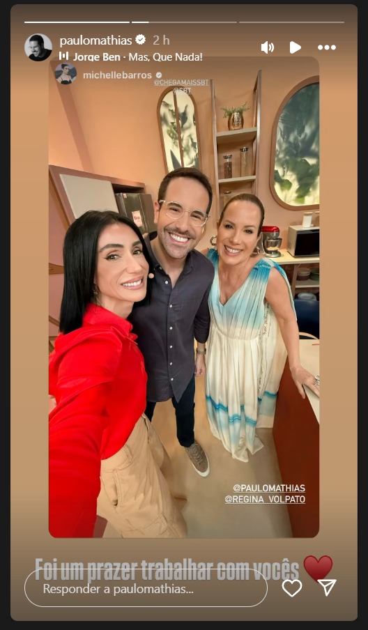 Paulo Mathias publica foto de despedida no Chega Mais 
