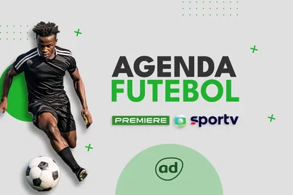 Arte da programação de futebol ao vivo dos canais Globo, com a Agenda do Futebol
