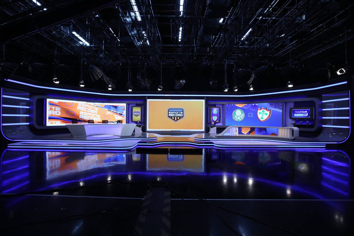 Cenário do Esporte RECORD em plano aberto