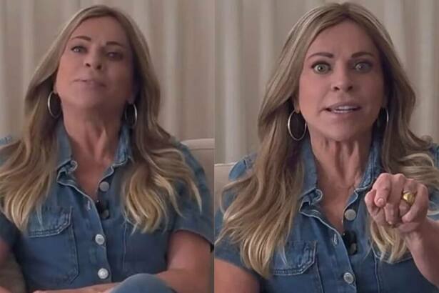 Christina Rocha em trecho da ação de divulgação do BBB 25, sentado no sofá