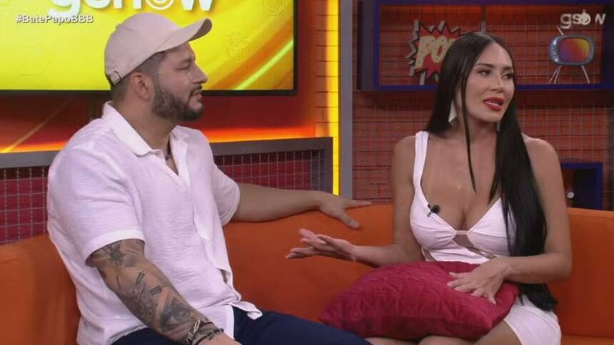 Marcelo e Arleane durante Bate-Papo BBB