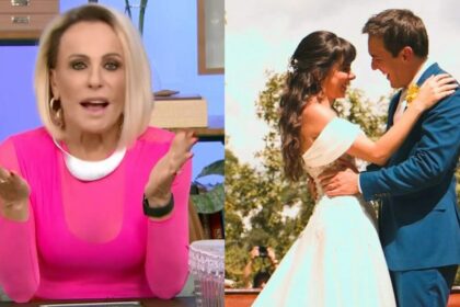 Ana Maria Braga em montagem com Jodar e Isabella no casamento