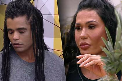 Diogo Almeida e Gracyanne Barbosa em uma montagem no BBB 25