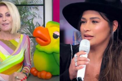 Ana Maria Braga, Louro Mané e Simone Mendes em uma montagem