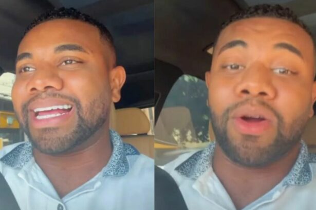 Davi Brito em uma montagem dentro do carro